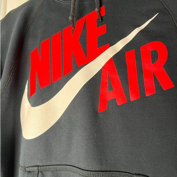 Vintage Red Tag Nike Air Hoodie in Black with Red and White Logo Size Small - Picture 2 of 6